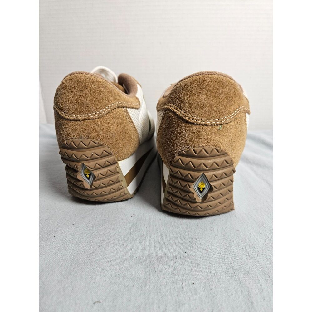 VOLATILE Vintage Platform Sneakers Tan Suede Mesh Chunky Retro 70s Y2K Size 7 - Picture 2 of 8